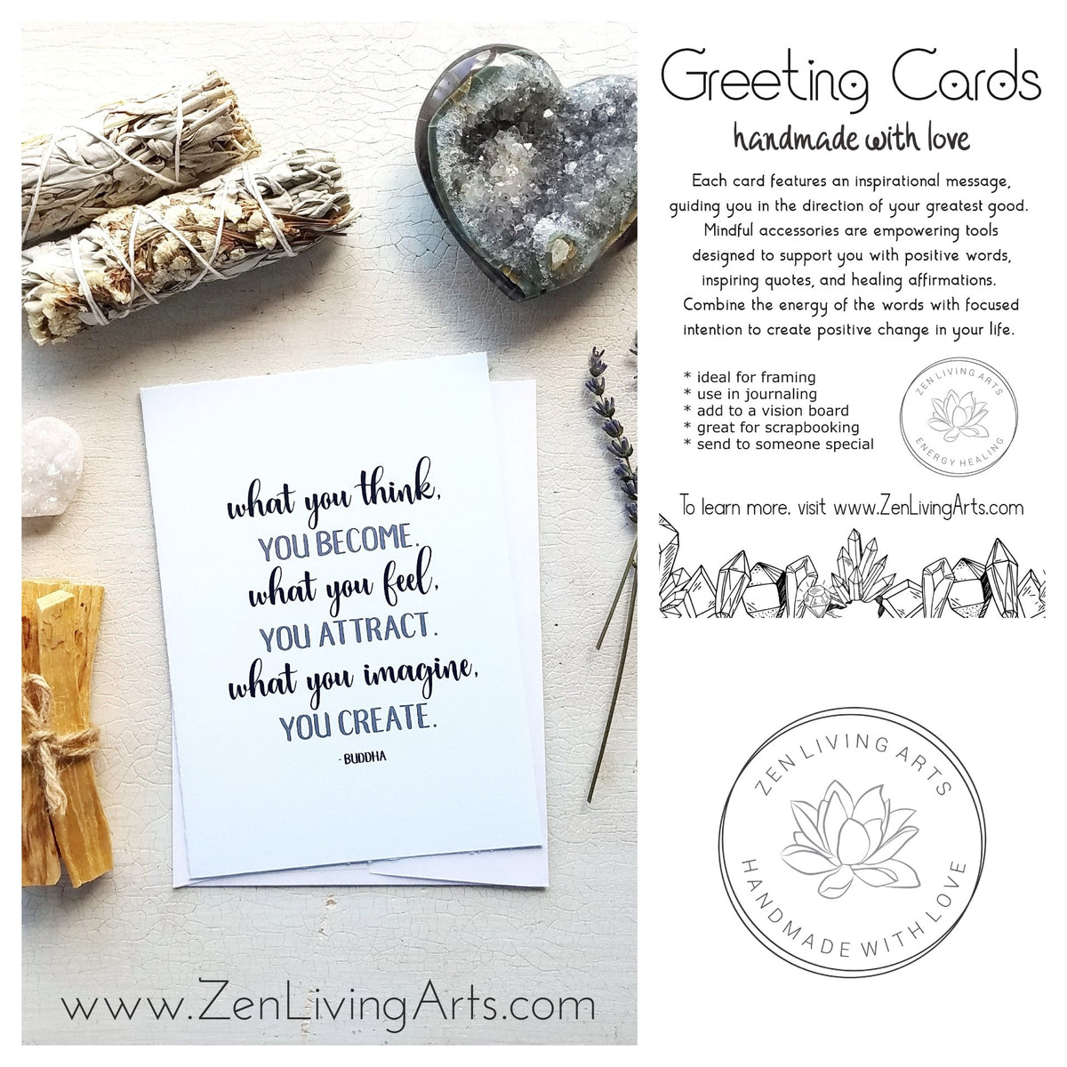 BUDDHA QUOTE. Art Print. Inspirational Greeting Card \u0026 Envelope. Size 5x7., image size:1200x1200