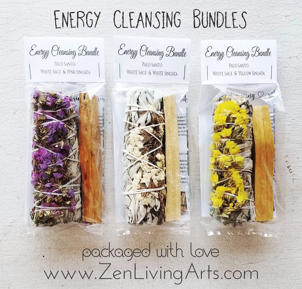 Lavender, White Sage, & Palo Santo. Premium Smudging Sticks. Energy Cleansing Bundle.