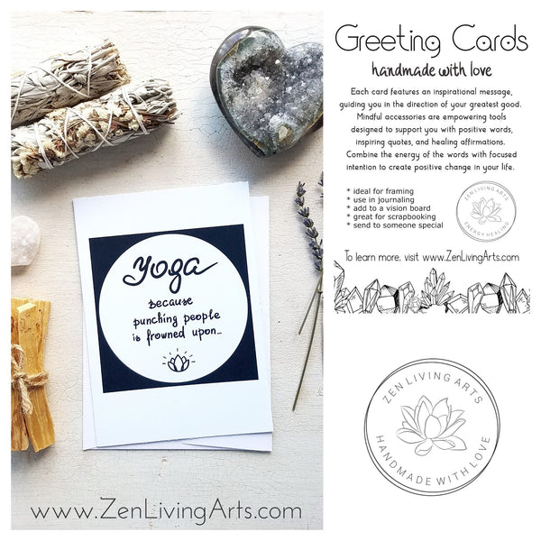 YOGA ... Art Print. Inspirational Greeting Card & Envelope. Size 5x7.