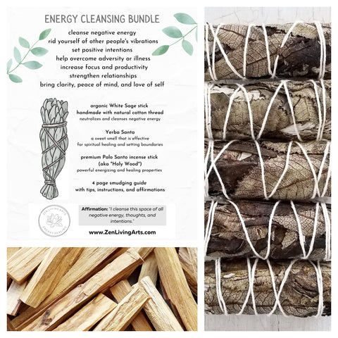 Yerba Santa, White Sage, & Palo Santo. Premium Smudging Sticks. Energy Cleansing Bundle.