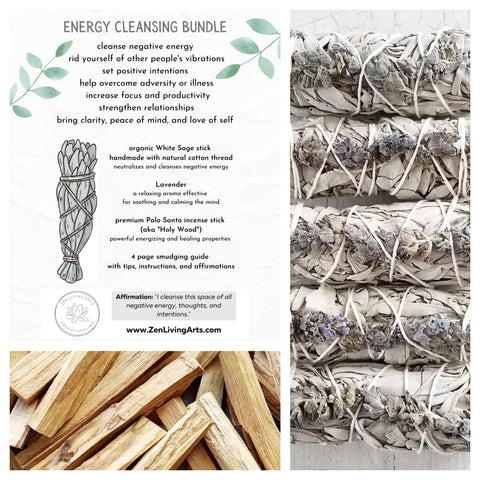 Lavender, White Sage, & Palo Santo. Premium Smudging Sticks. Energy Cleansing Bundle.