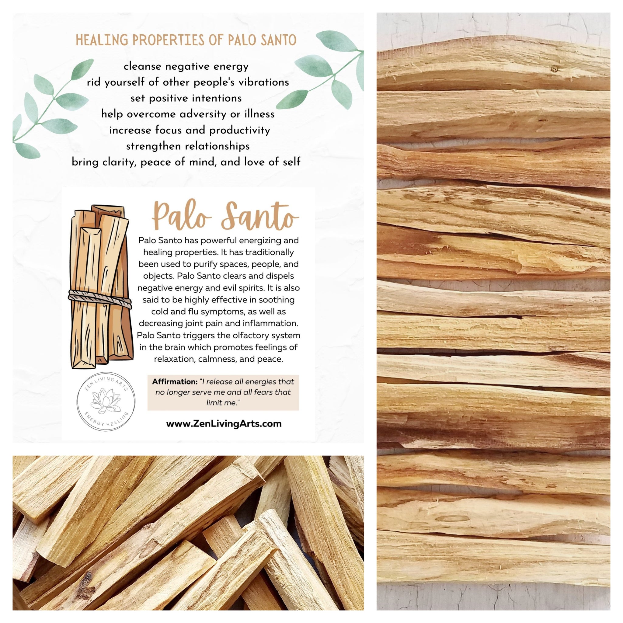 Soul Sticks Palo Santo Smudge Sticks (2 Pack) With Herbs For Energy Cleansing & Blessings