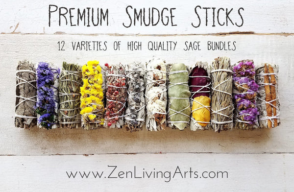 Eucalyptus, White Sage, & Palo Santo. Premium Smudging Sticks. Energy Cleansing Bundle.