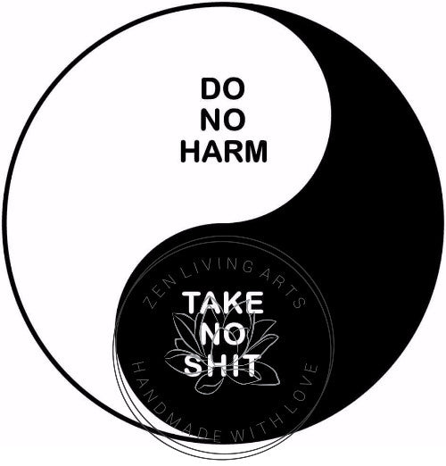 DO NO HARM TAKE NO SHIT. Art Print. Inspirational Greeting Card & Envelope. Size 5x7.