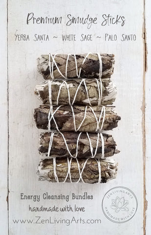 Yerba Santa, White Sage, & Palo Santo. Premium Smudging Sticks. Energy Cleansing Bundle.