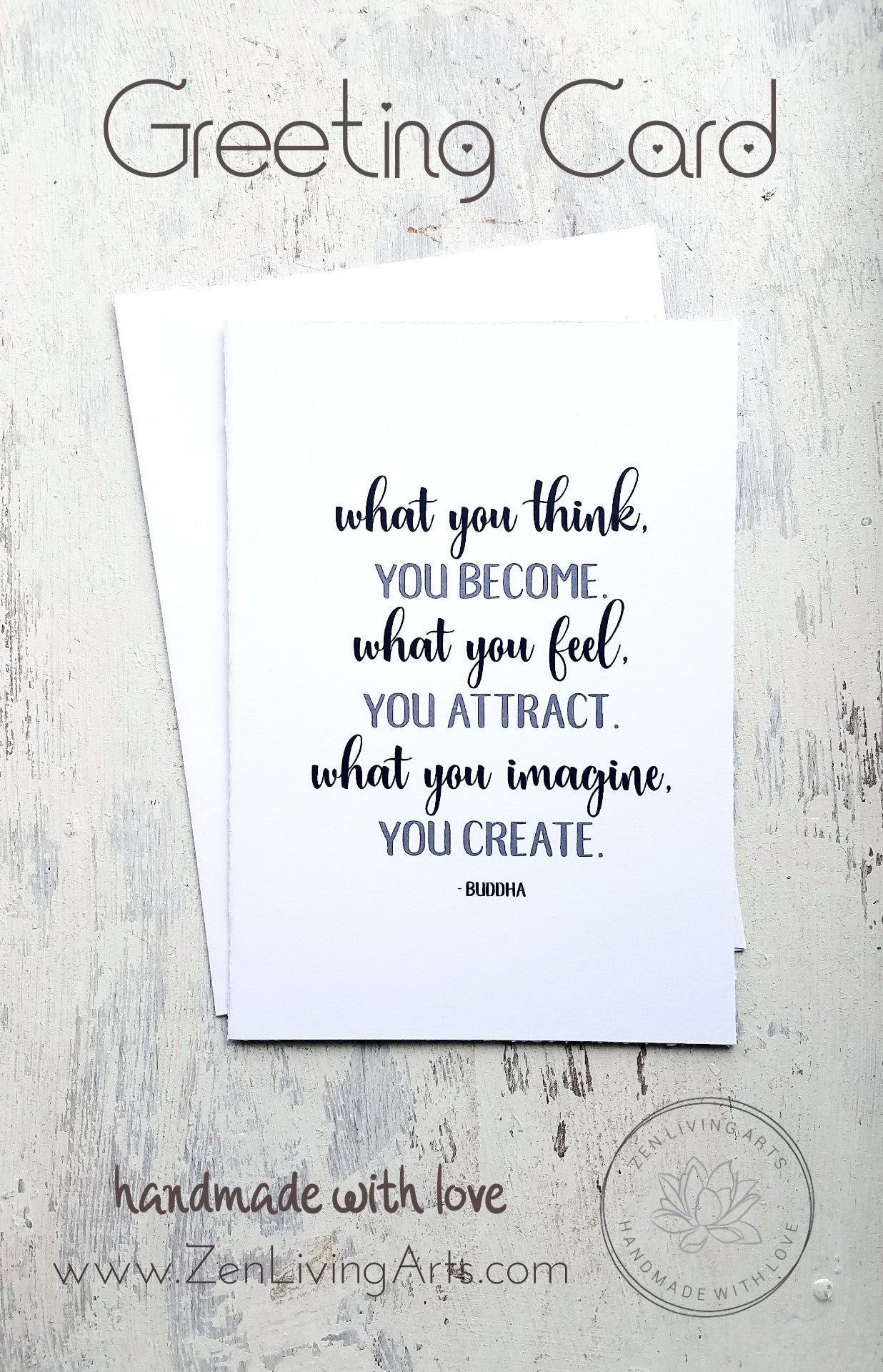 BUDDHA QUOTE. Art Print. Inspirational Greeting Card & Envelope. Size 5x7.