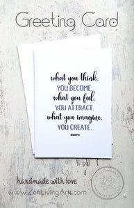 BUDDHA QUOTE. Art Print. Inspirational Greeting Card & Envelope. Size 5x7.