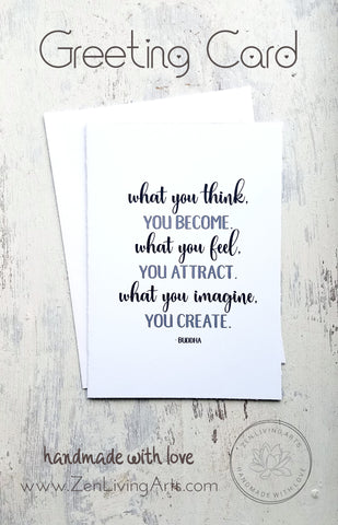 BUDDHA QUOTE. Art Print. Inspirational Greeting Card & Envelope. Size 5x7.
