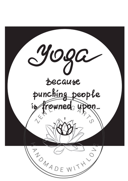 YOGA ... Art Print. Inspirational Greeting Card & Envelope. Size 5x7.
